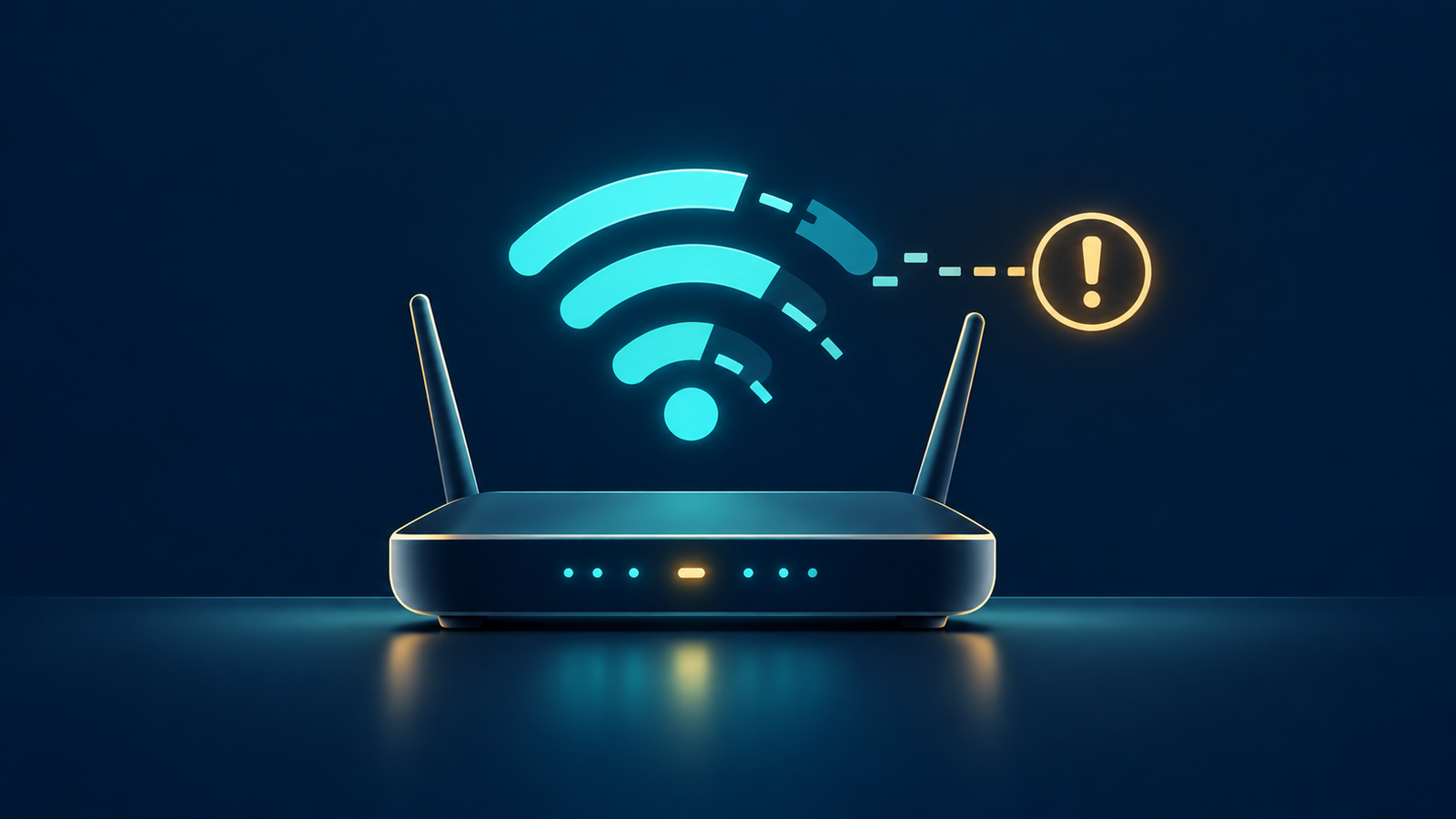 Home Wi-Fi router with an interrupted wireless signal